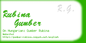 rubina gumber business card